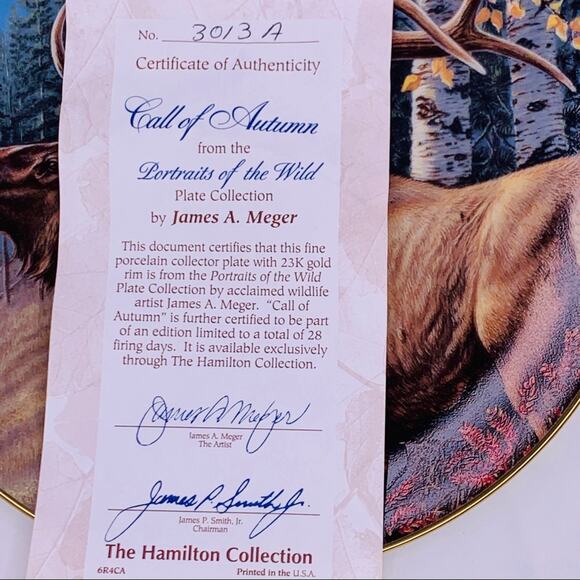 Call of Autumn The Hamilton Collection 8” plate - Picture 8 of 8